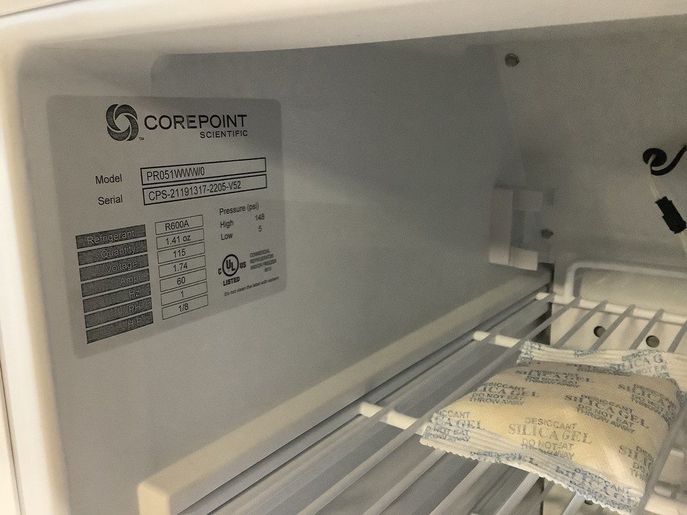 CorePoint Scientific White Diamond Built-In Undercounter Lab Refrigerator