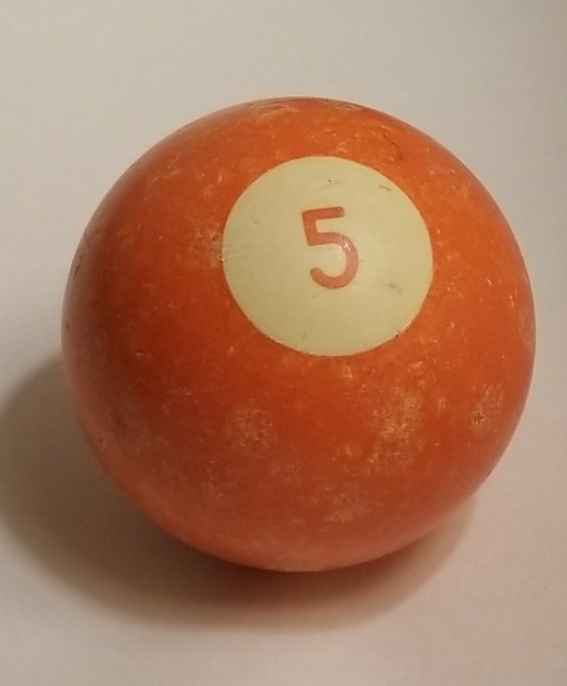 Vintage Bakelite Solid 5 Ball Billiard Pool Replacement 2 1/4" Standard Size