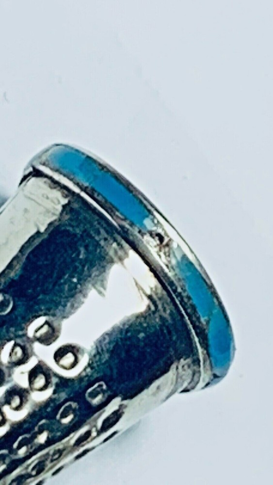 3 Vintage Silver Handmade Thimbles With some Stone work on bottom