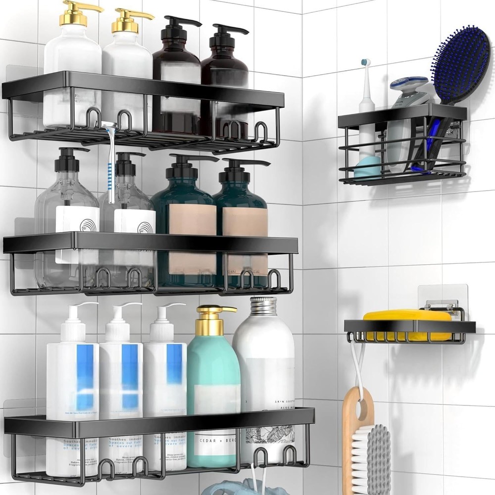 5 Pack Rust-Proof Shower Caddy Organizer – Elegant & Efficient Storage Solution