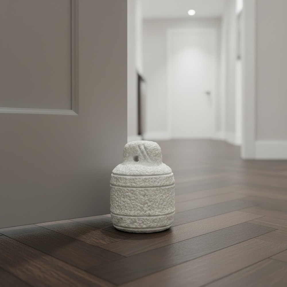 10" White Marble Door Stop