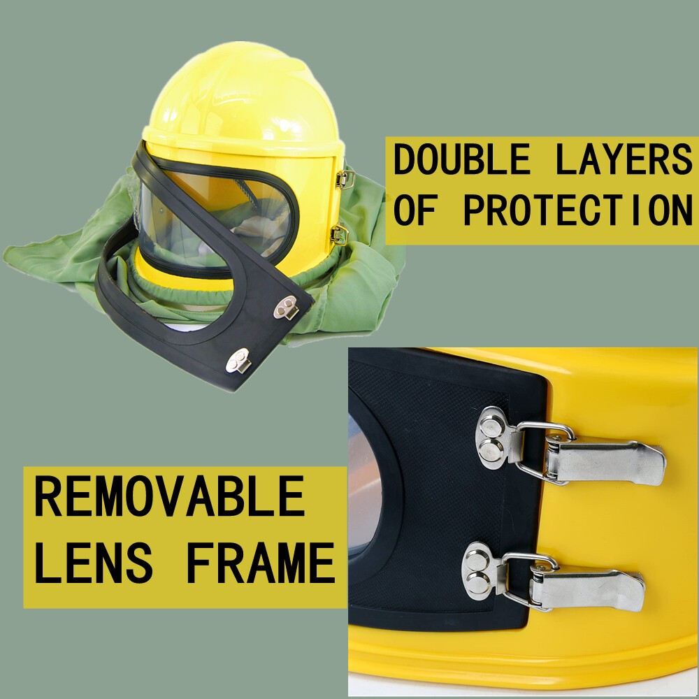 Safe Sandblast Helmet Blast Hood Protector Cloak Sand Len AIR for Sandblasting