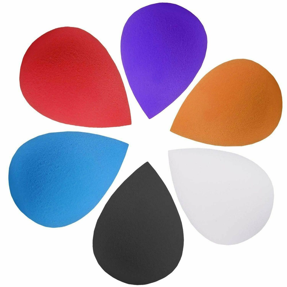 Makeup Sponge Applicators Beauty Foundation Blender Egg Shaped Multicolor 6 Pack