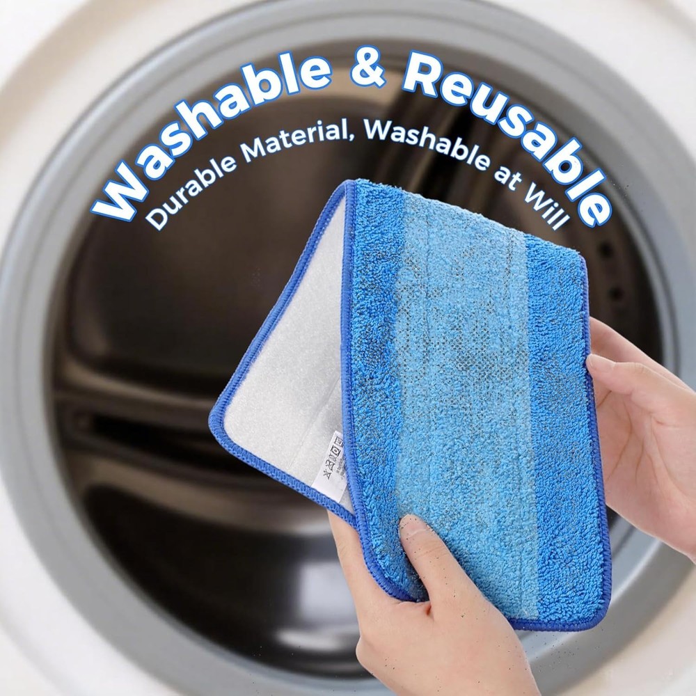 4-Pack Washable Microfiber Mop Pad Refills for Bona - 18-Inch Cleaning Solution