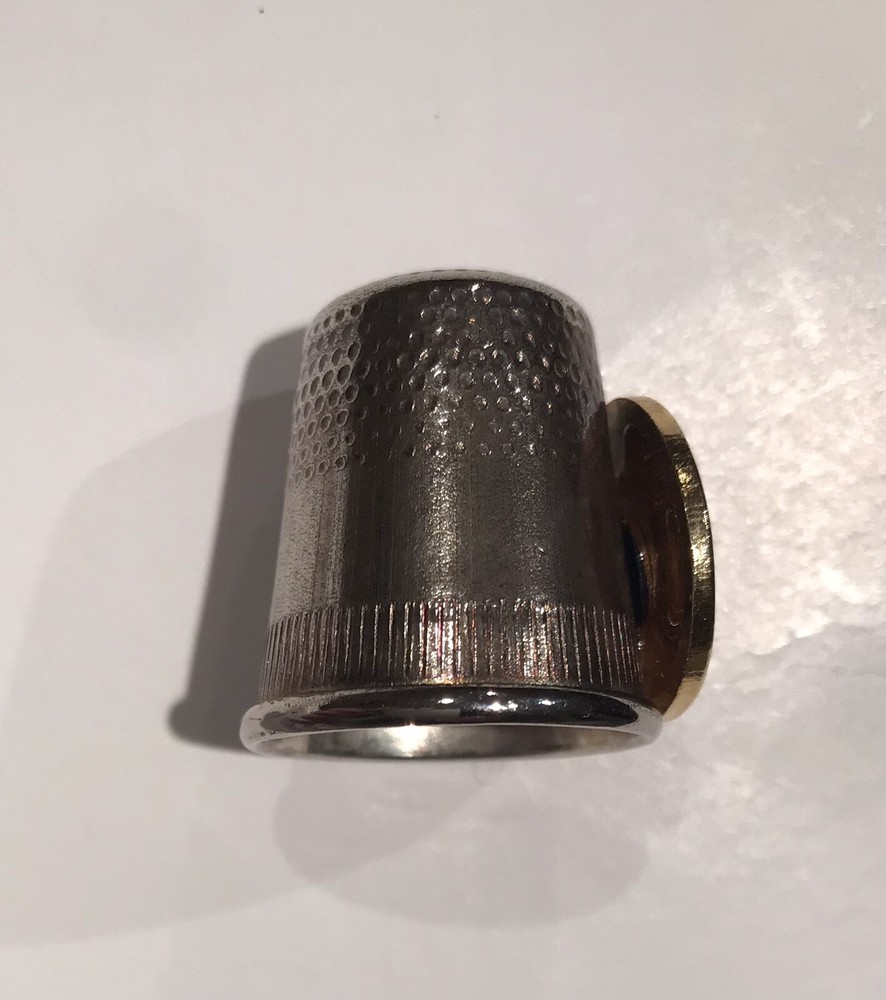 Sterling Silver Thimble With Enamel York Minster Image