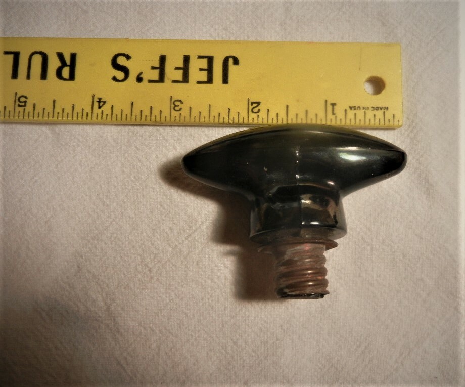 1930's ANTIQUE BLACK GLASS OVAL THREADED DRAWER PULLS 4 AVAILABLE