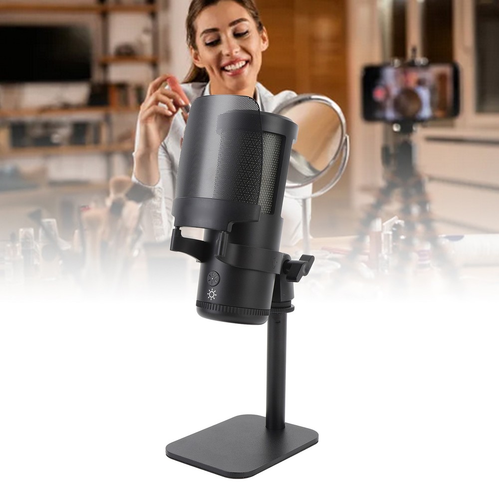 USB Microphone Type C Wired Plug And Play Computer Condenser Mic For Gaming Live