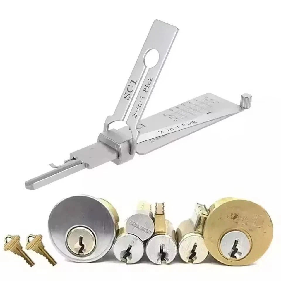 SS001 Key Decoder Stainless Steel Lock Key Precision Hook Pick Set Maintenance