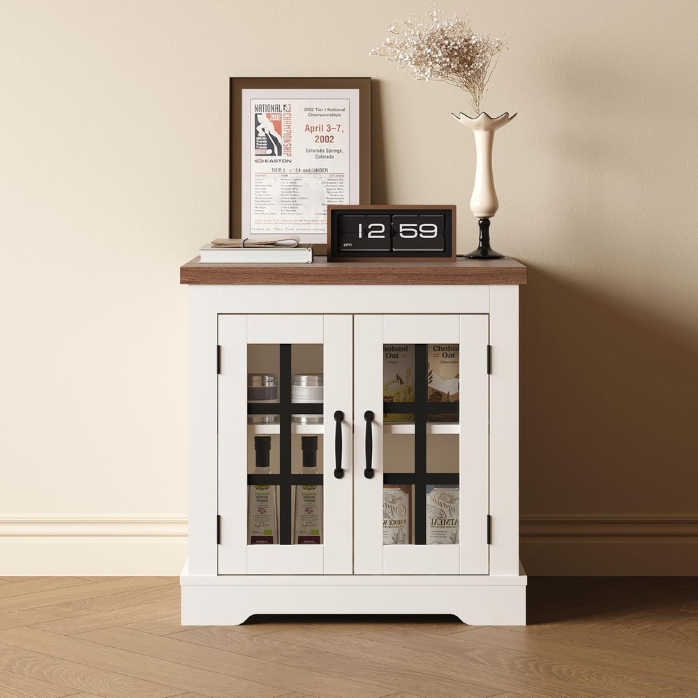 Buffet Cabinet with Storage, Sideboard Buffet , Built-in Power Outlet