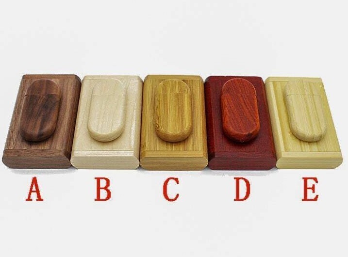 32gb USB 3.0 Wooden USB Flash drive personalized Engraved box | Walnut Maple