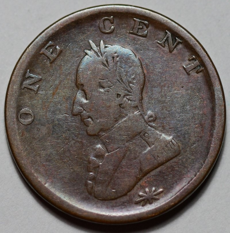 Undated Washington Double Head Colonial Cent