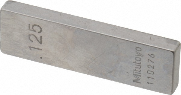 Mitutoyo 0.125" Rectangular Steel Gage Block Accuracy Grade 0, Includes Certi...