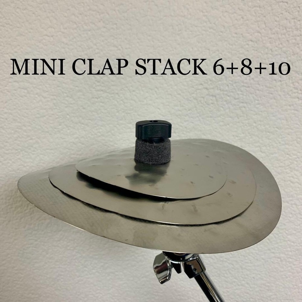 Effect Cymbal Clap Stack 6+8+10 with Sound Variations, No Brand, Drum Accessory