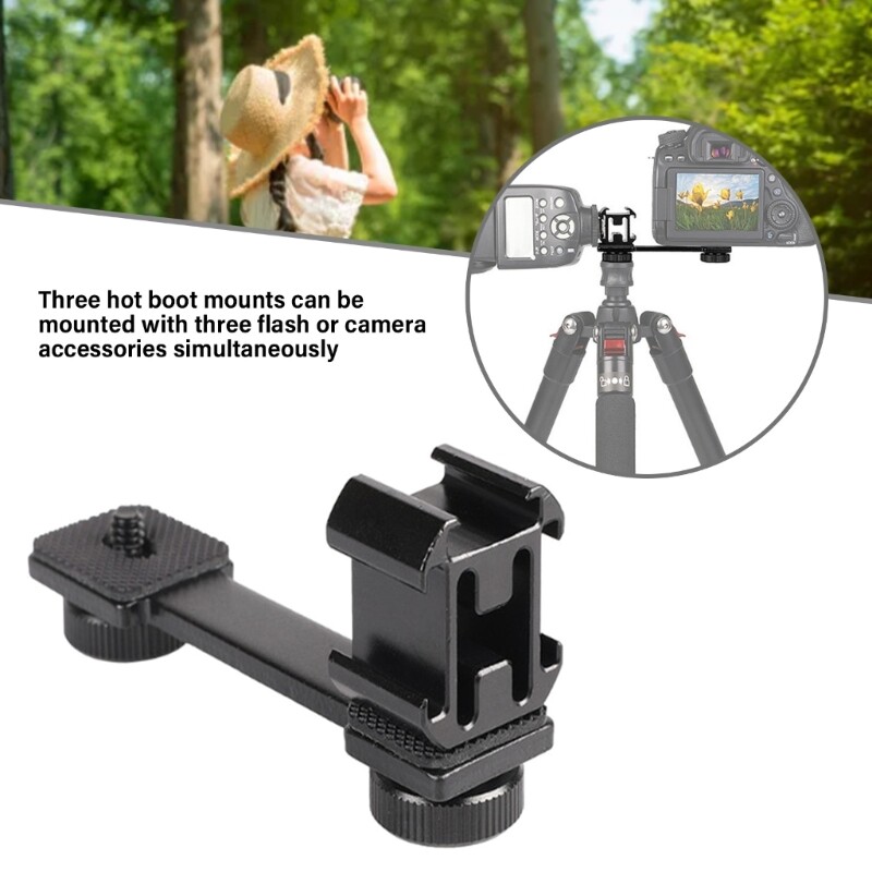 Bracket Mount 3 in 1 Hot Shoe Adapter Multifunctional Camera Accessory
