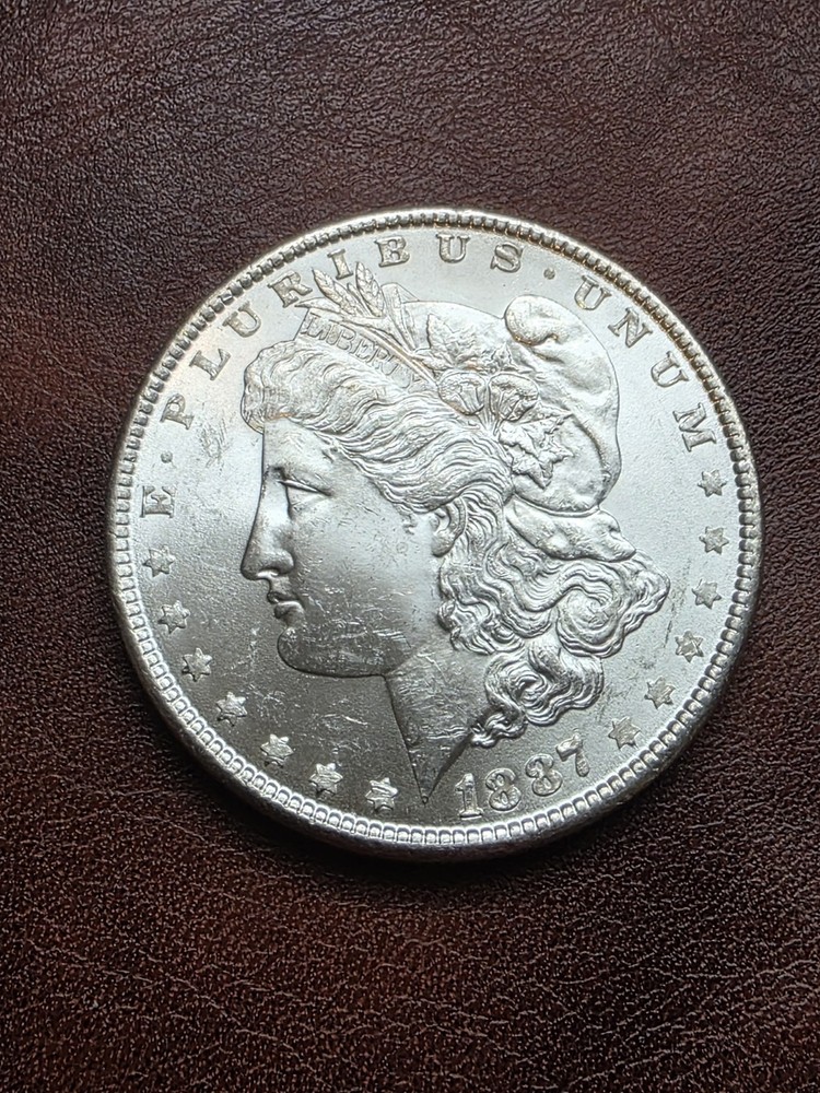 1887 & 1889 $1 Morgan Silver Dollar Blast White