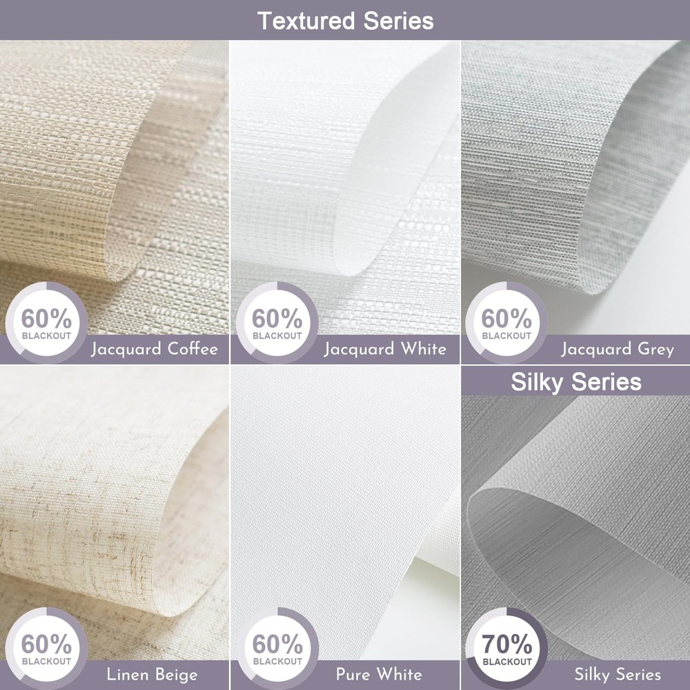 Motorized Light Filtering Shades for Windows Doors (Fabric Samples)