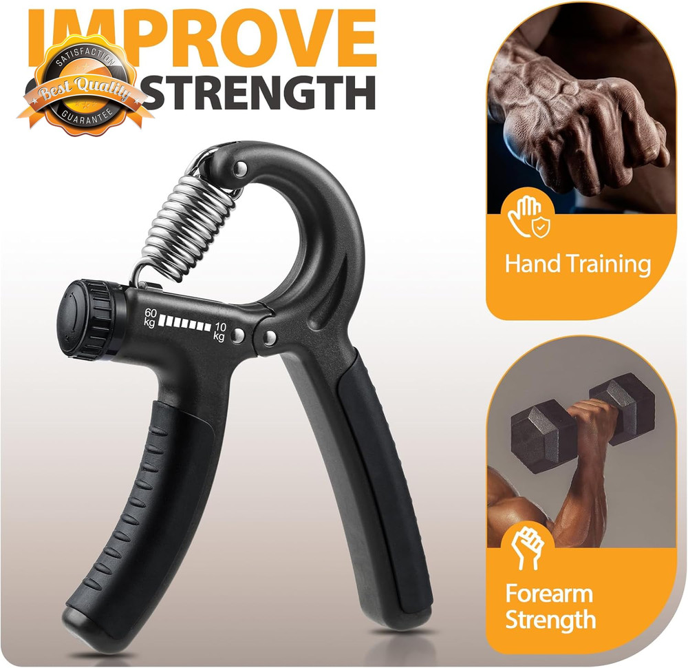 Adjustable Hand Grip Strength Trainer 22-132lb Forearm Exerciser 2 Pack