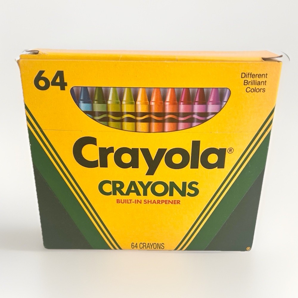 1990 Crayola Crayons 64 Pack Binney & Smith Mostly New & Unused