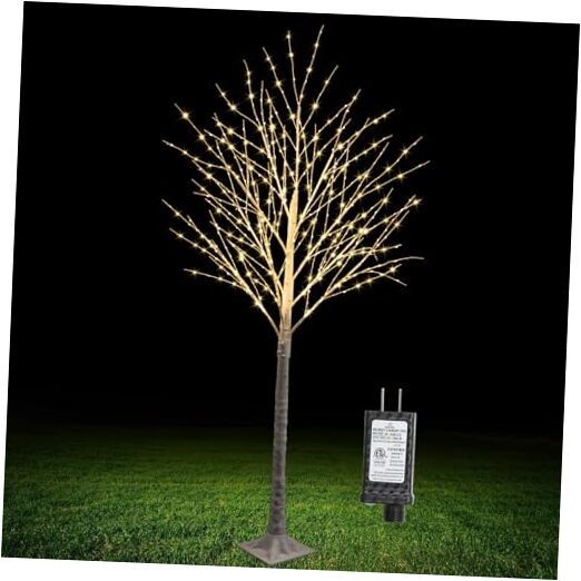 500 LED Lighted Birch Tree with Twinkle Lights, LED Birch Tree with Timer 6FT