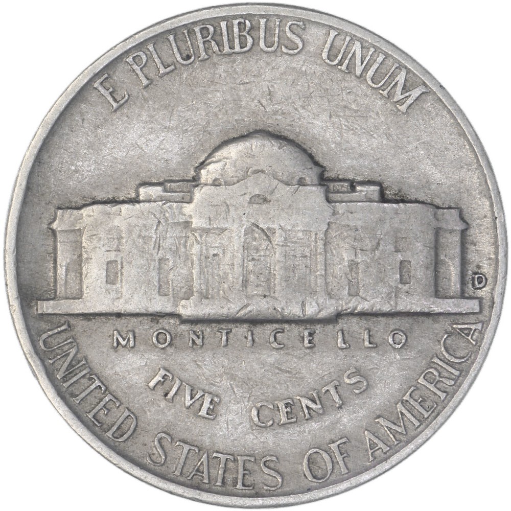 1948 D Jefferson Nickel Very Fine VF