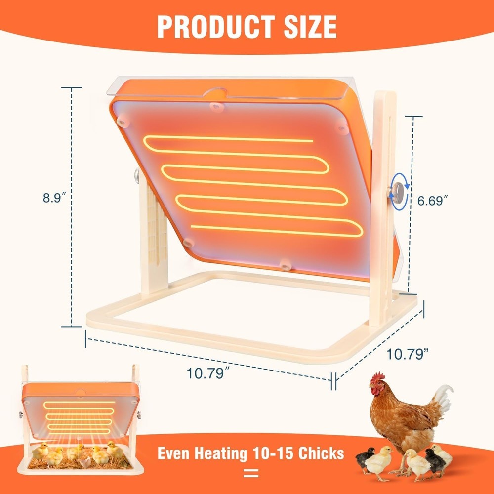 Adjustable Chicken Brooder Heating Plate for Optimal Chick Growth - -Compliant