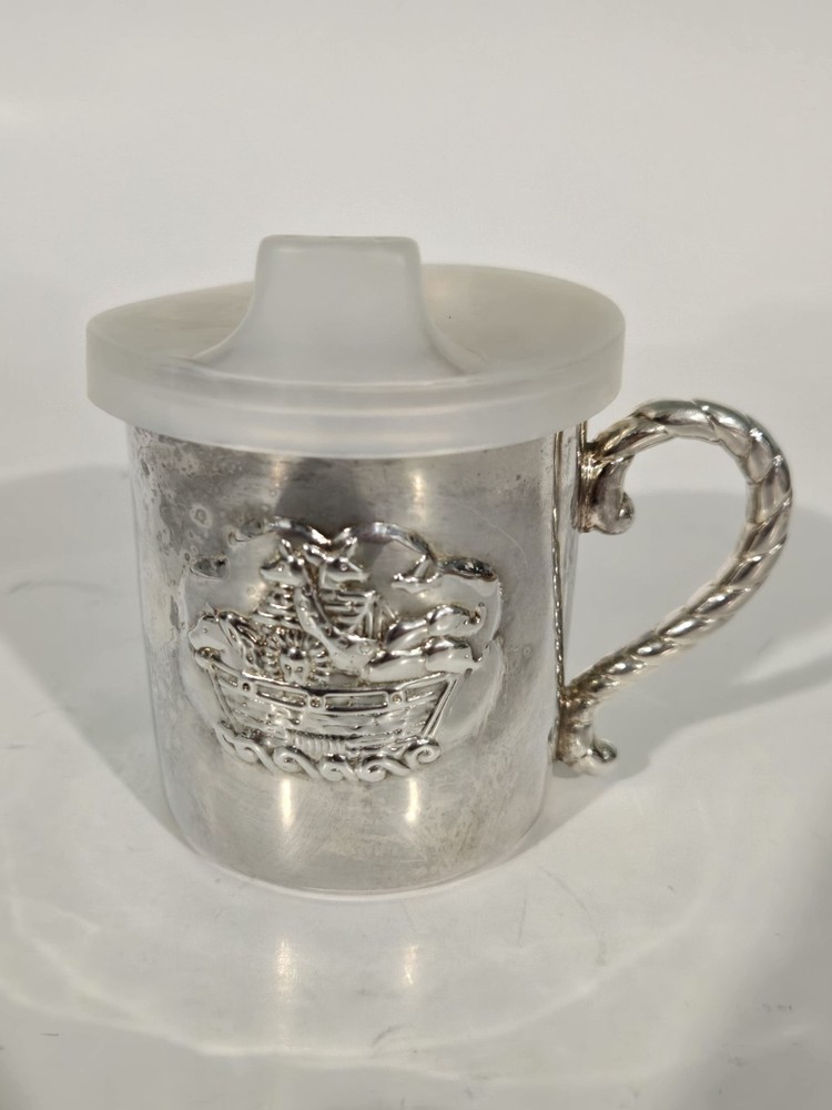 Gorham Electroplated Silver Baby Cup Noah's Ark