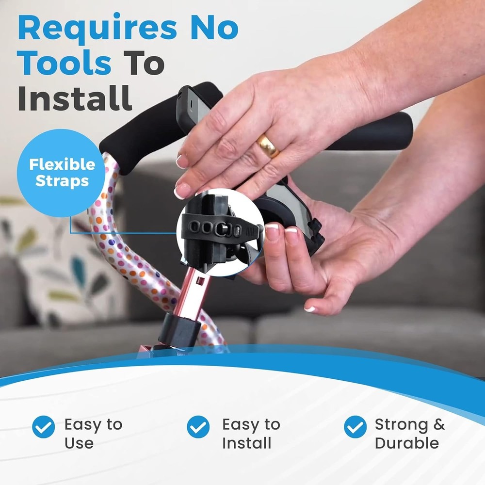 Versatile Mobility Accessory Pack - Phone, Hook, & Cup Holder for Freedom