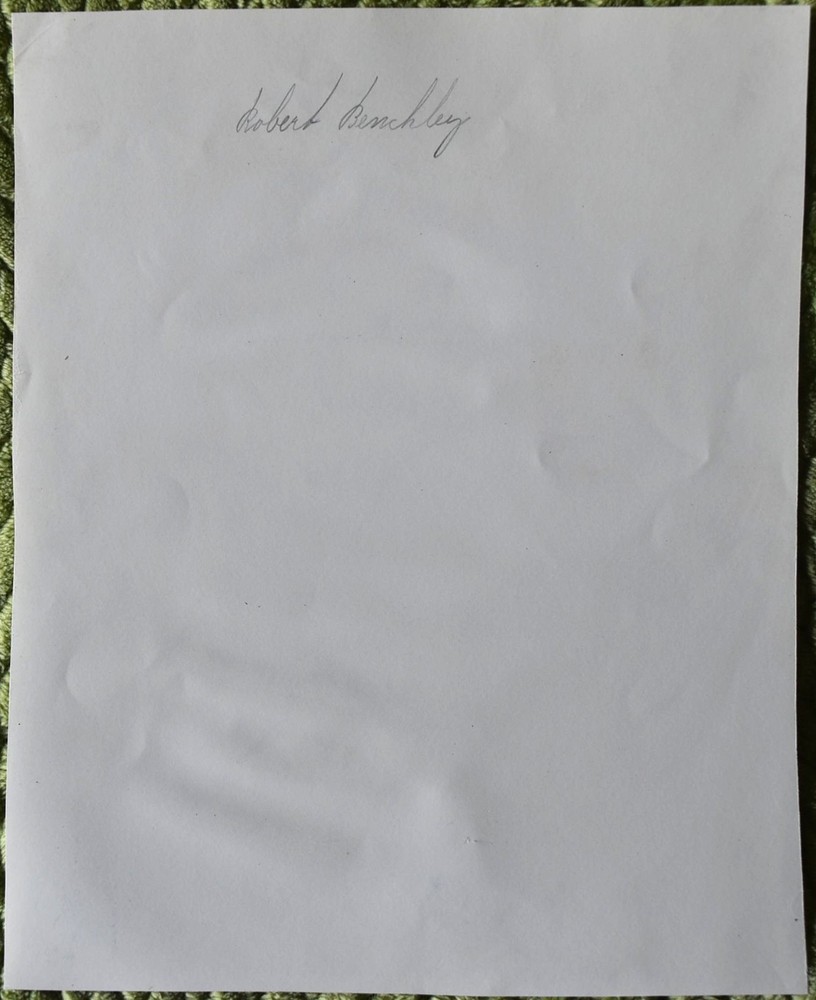 Robert Benchley Hand Signed Paper