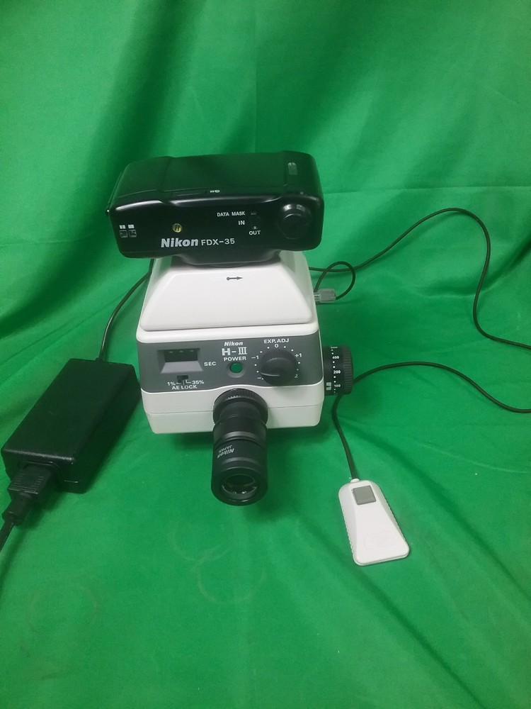 Nikon H-III Microscope Power Lens w/ FDX-35 Camera w/ Switch