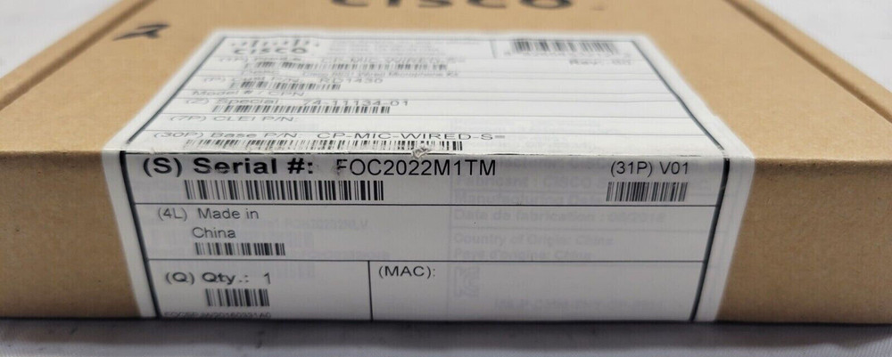 NEW Cisco CP-MIC-WIRED-S= Cisco 8831 Wired Microphone Kit