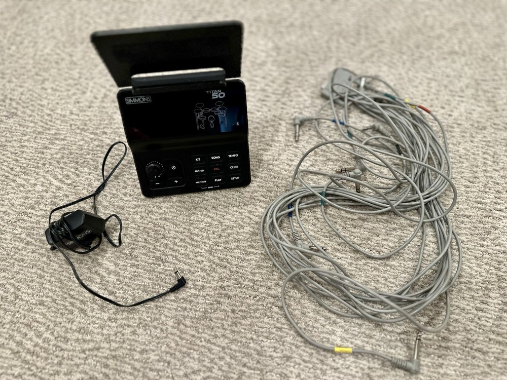 Simmons Titan 50 Electronic Drum Set Module, Power Adapter, Cables