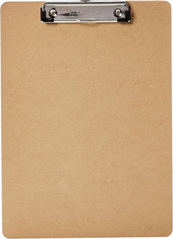Hardboard Office Clipboard, 6-Pack, Brown
