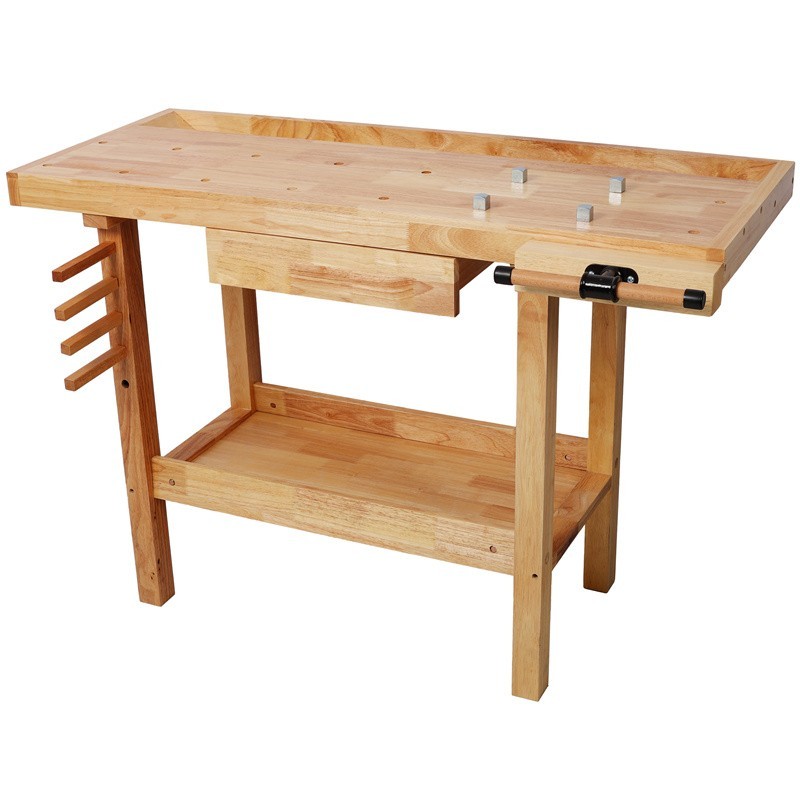 48" Heavy Duty Wood Workbench Work Table w/Adjustable Handle & Drawer for Garage