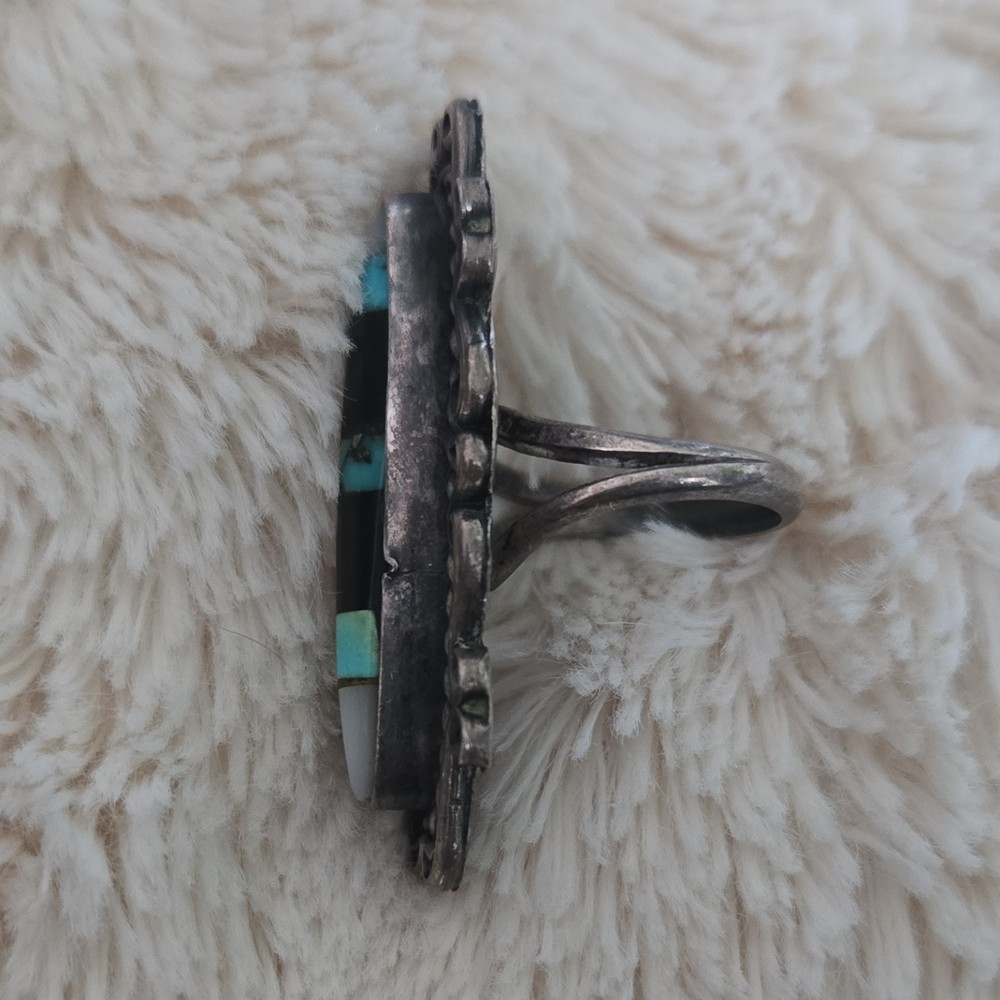Native American Handmade Turquoise Inlay Ring