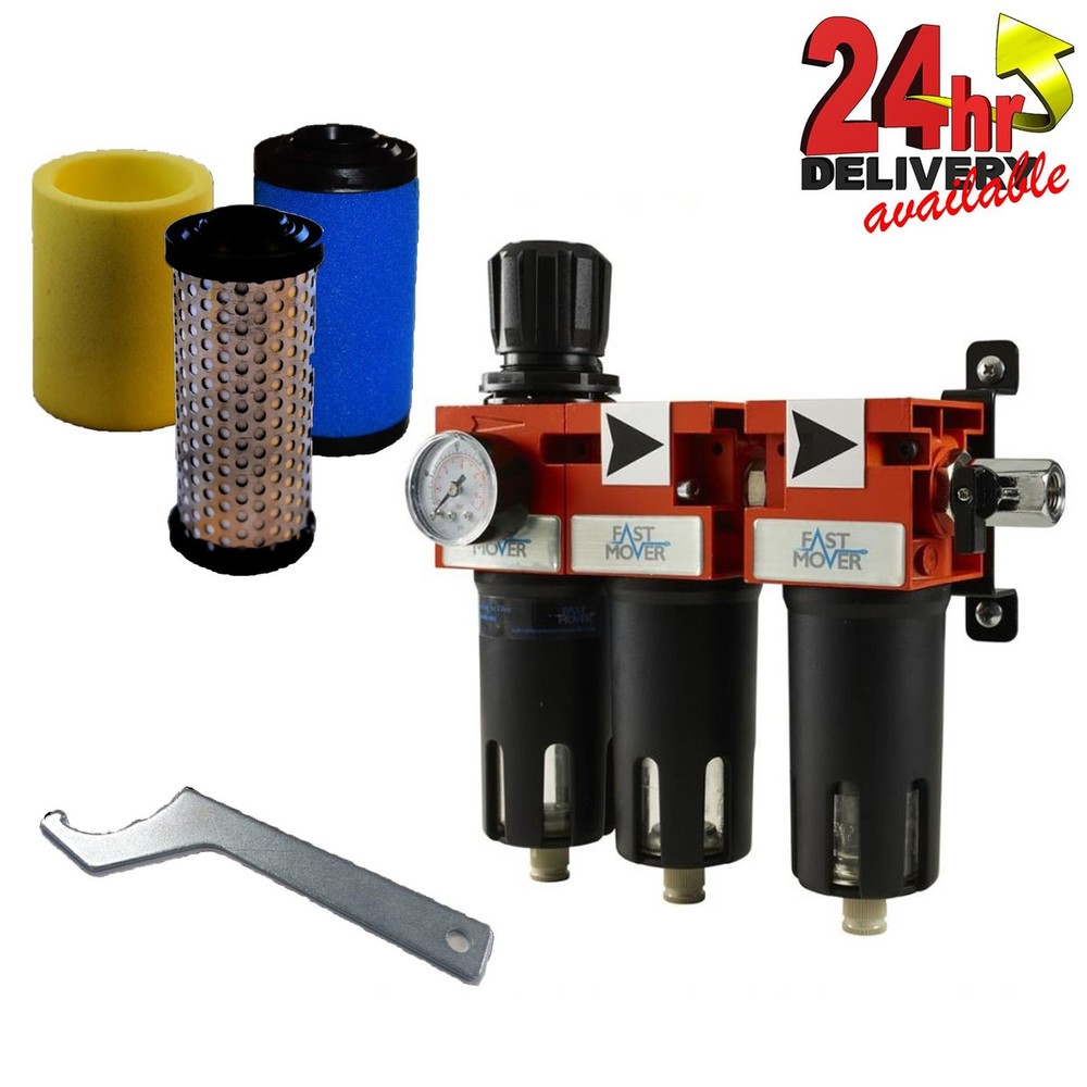 Fast Mover Tools air filter regulator unit with 3 filters and disassembly tool