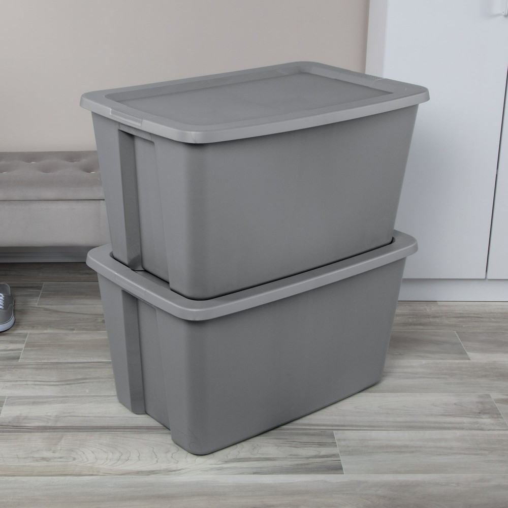 Extra Large Storage Bin, 30 Gallon Plastic Storage Container with Snap-On Lid.