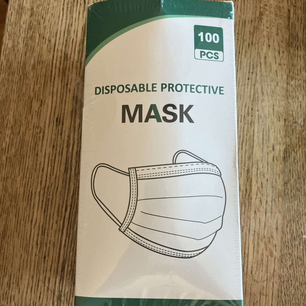 Disposable Black Protective  Masks, 100 Pack