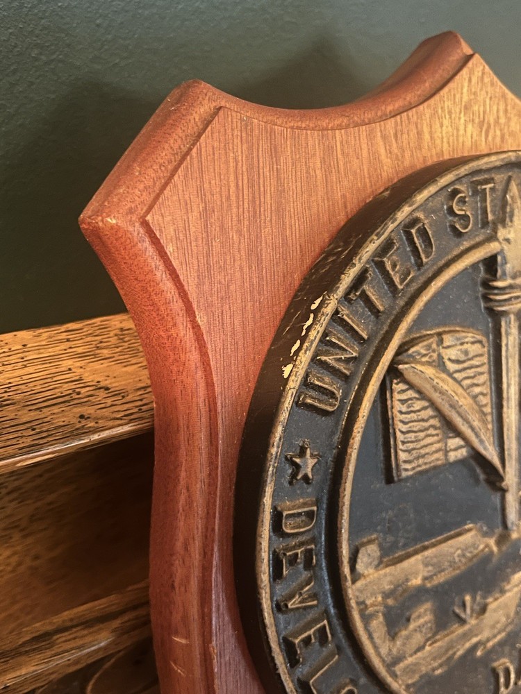 RARE & Historical Naval Plaque US Navy DATC Command Plaque - Solid Brass Shield