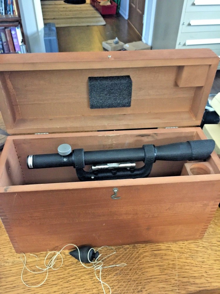 Starrett Survey Transit in Wooden Box Leather Strap