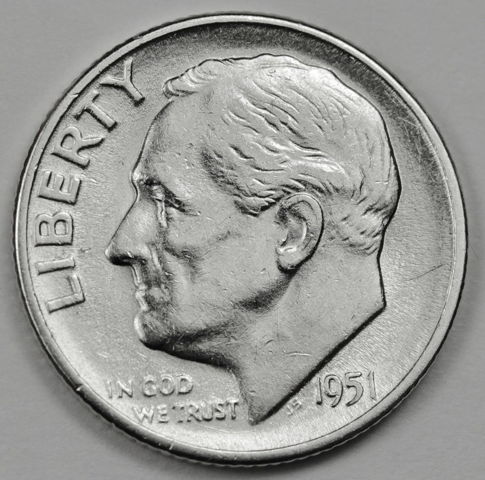 1951-s Roosevelt Dime.  High Grade. (Inventory E)