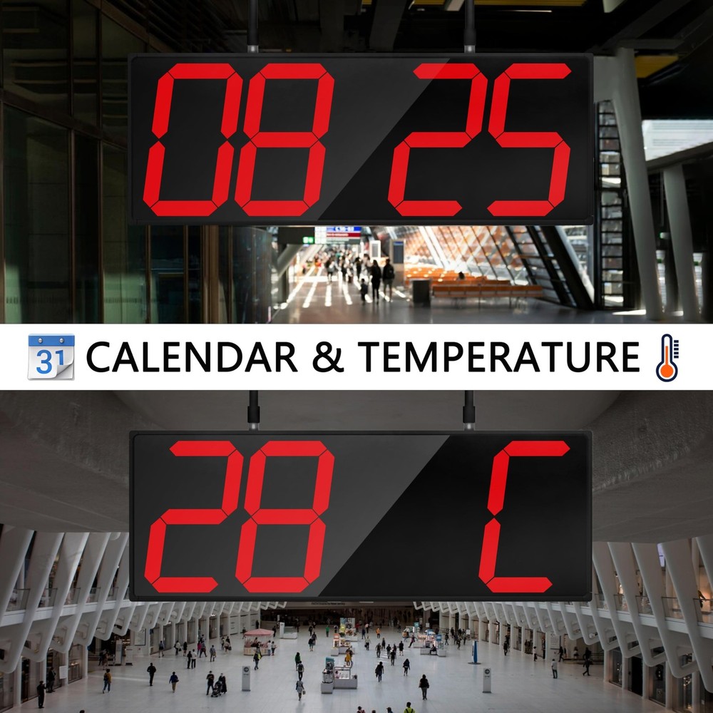 Digital Wall Clock with Double Sided Display, Large LED Clock with Timer,Alar...