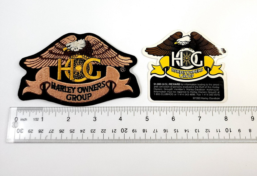 HARLEY-DAVIDSON Owners Group HOG Embroidered PATCH & Decal NOS