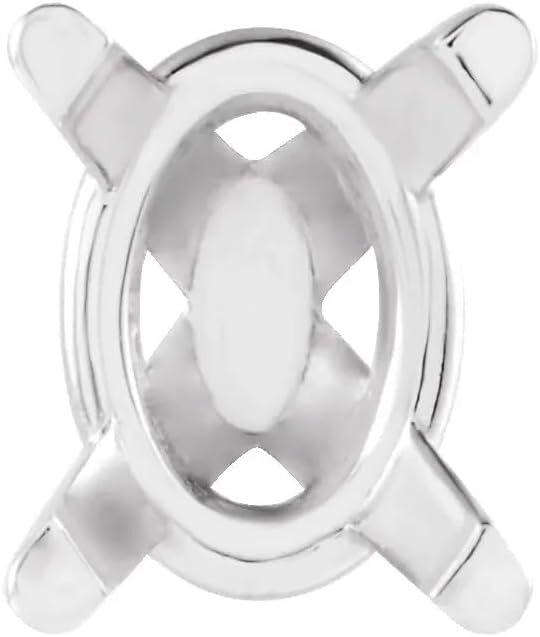 Sterling Silver Unset Oval 4-Prong Peg Setting