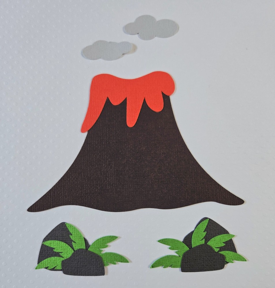 Volcano And Rock Set. Scrapbook, Card making Paper Piecing