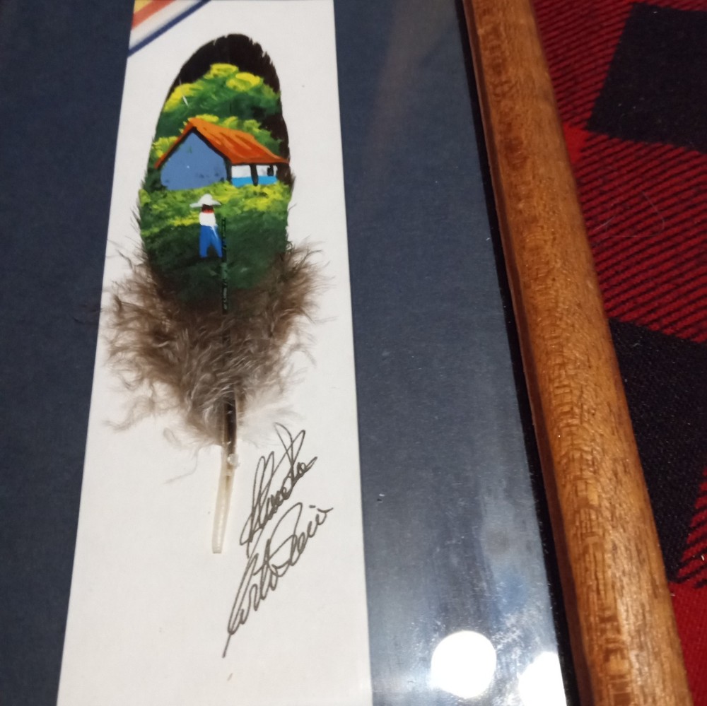 Feather Art Signed Framed Matted
