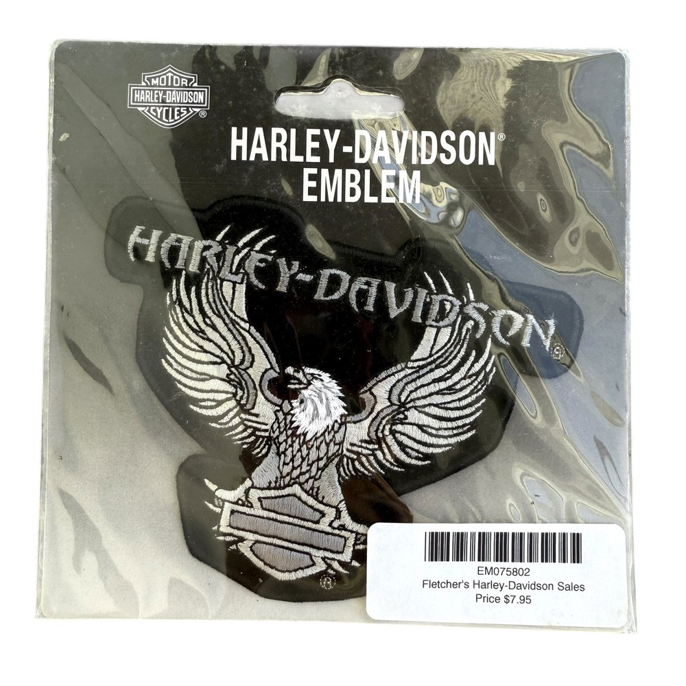 Harley-Davidson Gray Winged Eagle Bar & Shield Patch 5” NEW