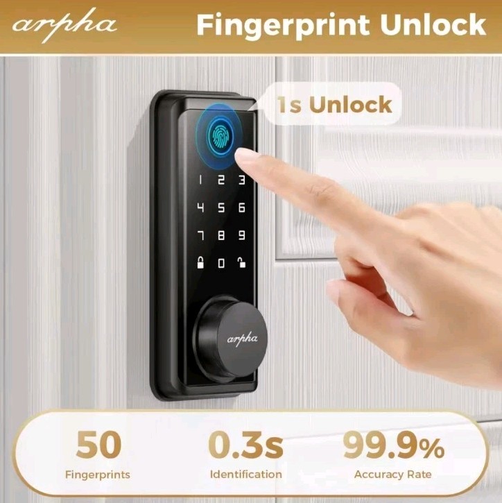 Arpha Smart Lock D601 Fingerprint Keyless Deadbolt Lock Multiple Entry Method