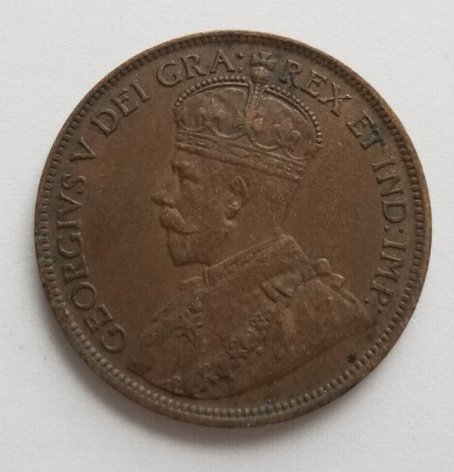 1917 One Cent Large Cent George V Canada 1C