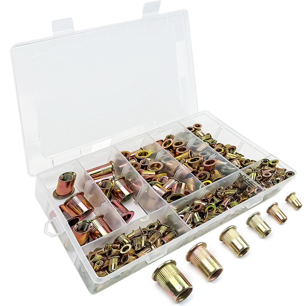 320PCs SAE Rivet Nut Kit For Rivnut Tool Nut Setter Thread Setting Nutsert Gun
