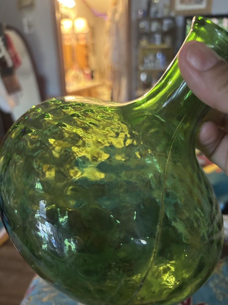 Mid Century Empoli Glass Squat Decanter